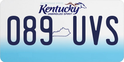 KY license plate 089UVS
