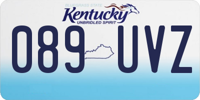 KY license plate 089UVZ