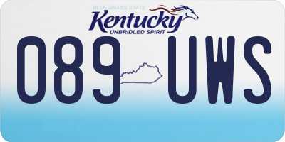 KY license plate 089UWS