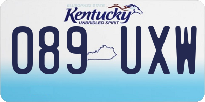 KY license plate 089UXW