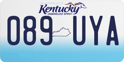 KY license plate 089UYA