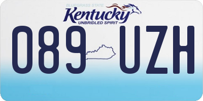 KY license plate 089UZH
