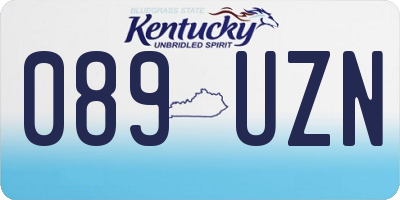 KY license plate 089UZN