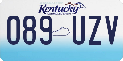 KY license plate 089UZV