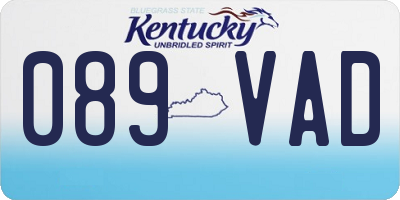 KY license plate 089VAD