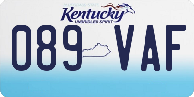 KY license plate 089VAF