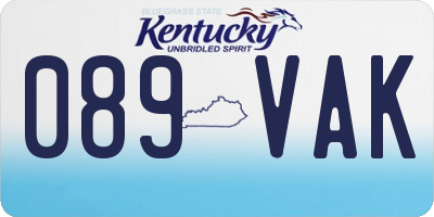 KY license plate 089VAK