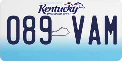 KY license plate 089VAM