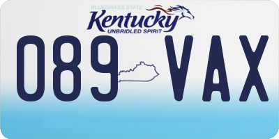 KY license plate 089VAX