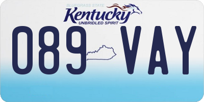 KY license plate 089VAY