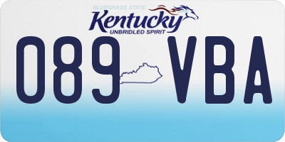 KY license plate 089VBA