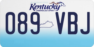 KY license plate 089VBJ