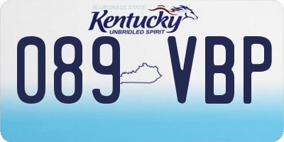 KY license plate 089VBP