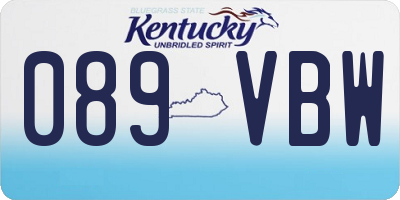 KY license plate 089VBW