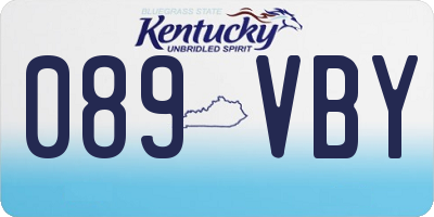 KY license plate 089VBY