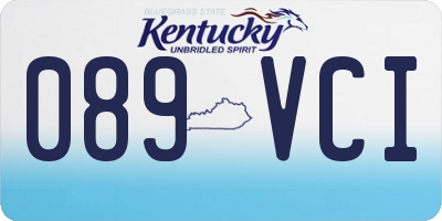 KY license plate 089VCI