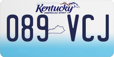 KY license plate 089VCJ