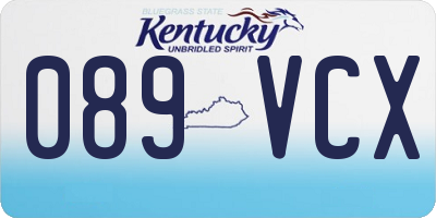 KY license plate 089VCX