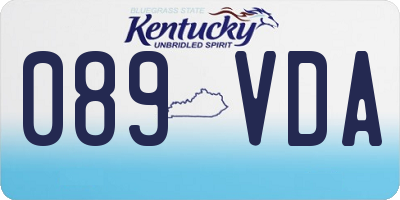 KY license plate 089VDA