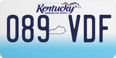 KY license plate 089VDF