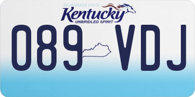 KY license plate 089VDJ