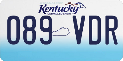 KY license plate 089VDR