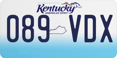 KY license plate 089VDX