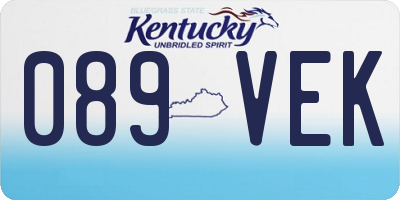 KY license plate 089VEK