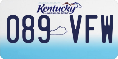 KY license plate 089VFW