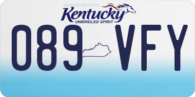 KY license plate 089VFY