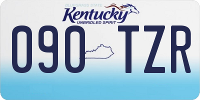 KY license plate 090TZR