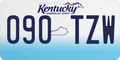 KY license plate 090TZW