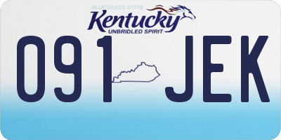 KY license plate 091JEK