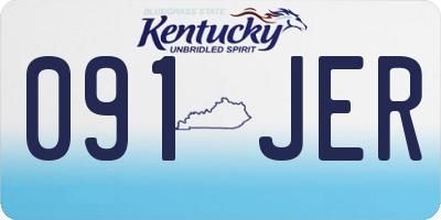 KY license plate 091JER