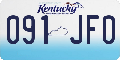 KY license plate 091JFO