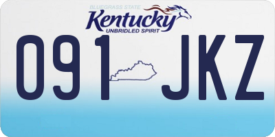KY license plate 091JKZ