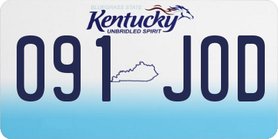 KY license plate 091JOD