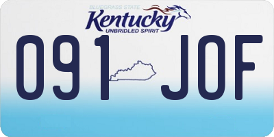 KY license plate 091JOF