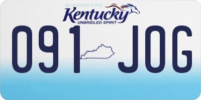 KY license plate 091JOG