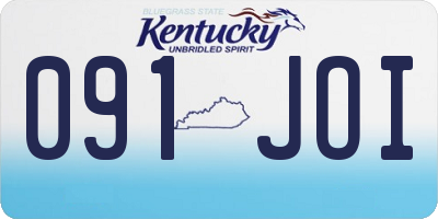 KY license plate 091JOI