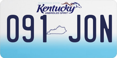 KY license plate 091JON