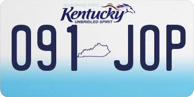 KY license plate 091JOP