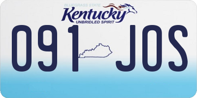 KY license plate 091JOS