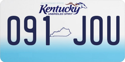 KY license plate 091JOU