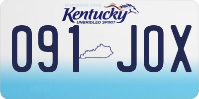 KY license plate 091JOX