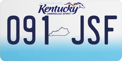 KY license plate 091JSF