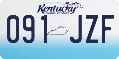 KY license plate 091JZF