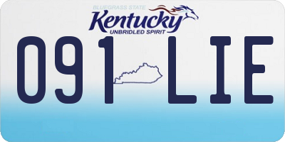 KY license plate 091LIE