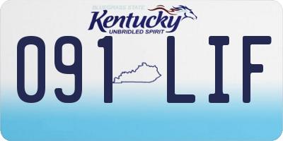 KY license plate 091LIF
