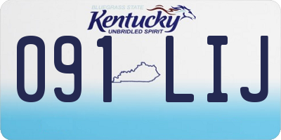 KY license plate 091LIJ